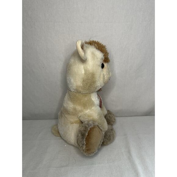Fuzzy Lamb Llama Off White Stuffed Animal, Tan Plush 12” Tall - Picture 4 of 10